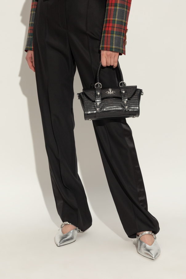 【Vivienne Westwood 】クロコ調レザー Bettinaミニクロスボディ SHIRLEY ホールドオールバッグS(ブラック)（メンズ